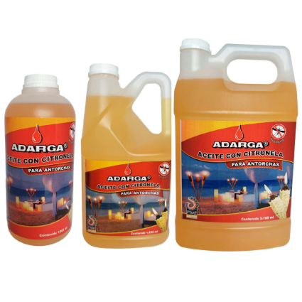 Adarga combustible con citronela para antorchas